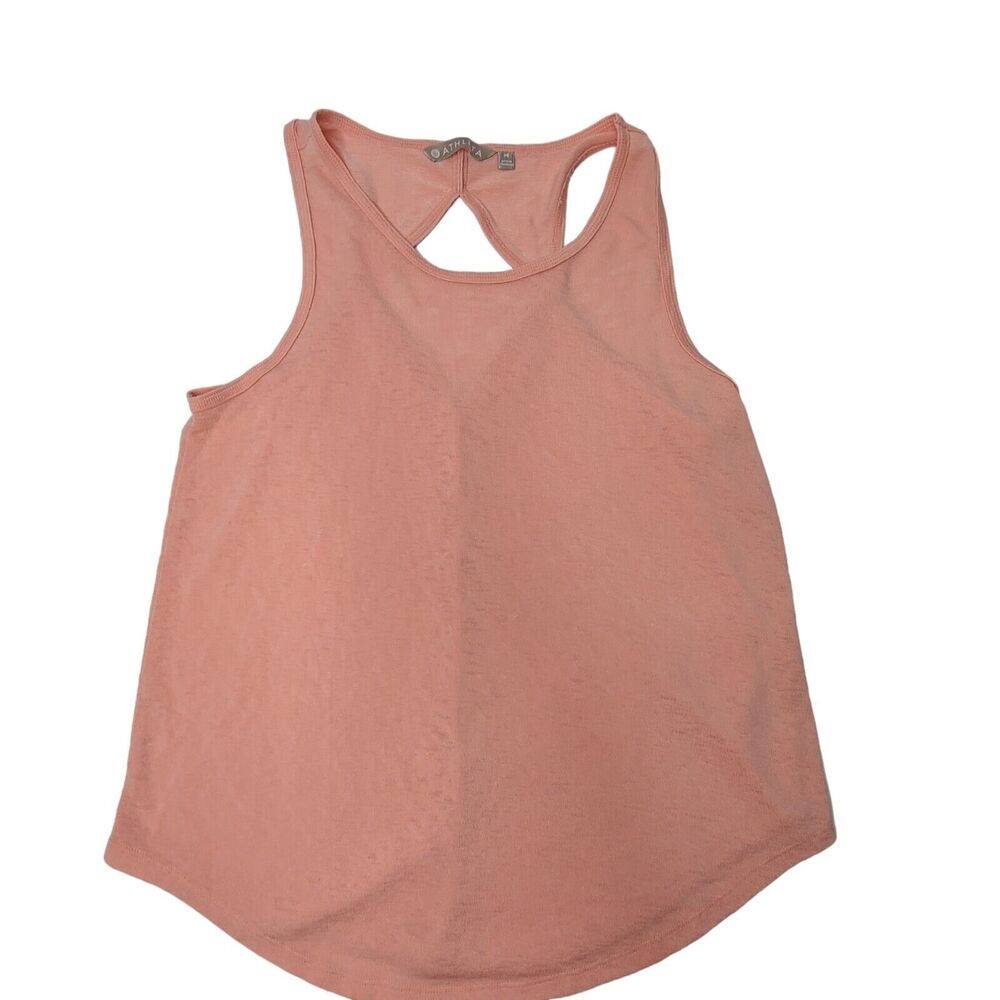 Athleta Women's SZ M Razorback‎ Tank Top Orange Sherbet w Back Diamond Cutout
